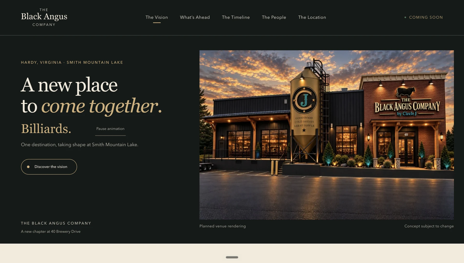 The Black Angus Company interface