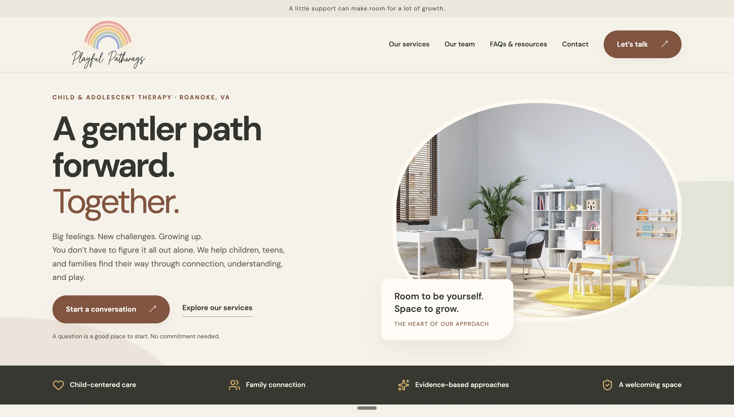 Playful Pathways interface