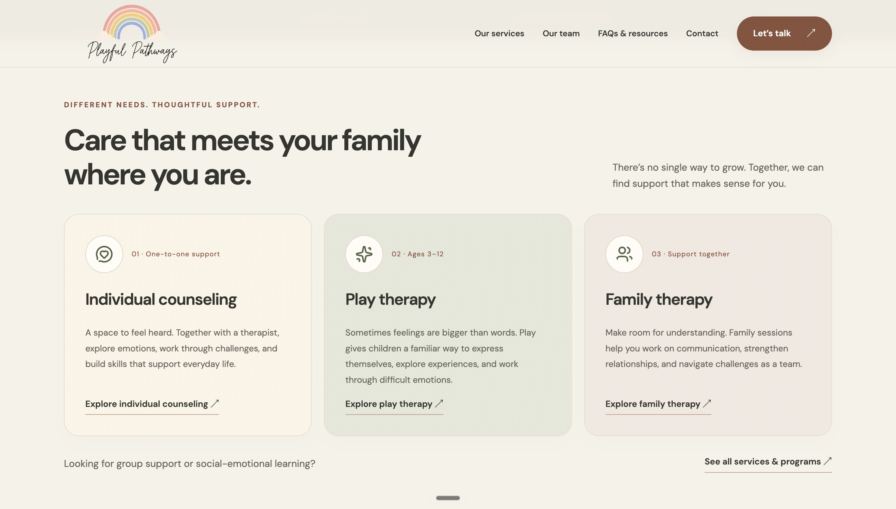 Playful Pathways: Services